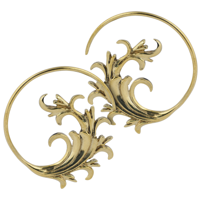 Yellow Brass Japanese Spiral Earrings (Price for Pair) Orecchio