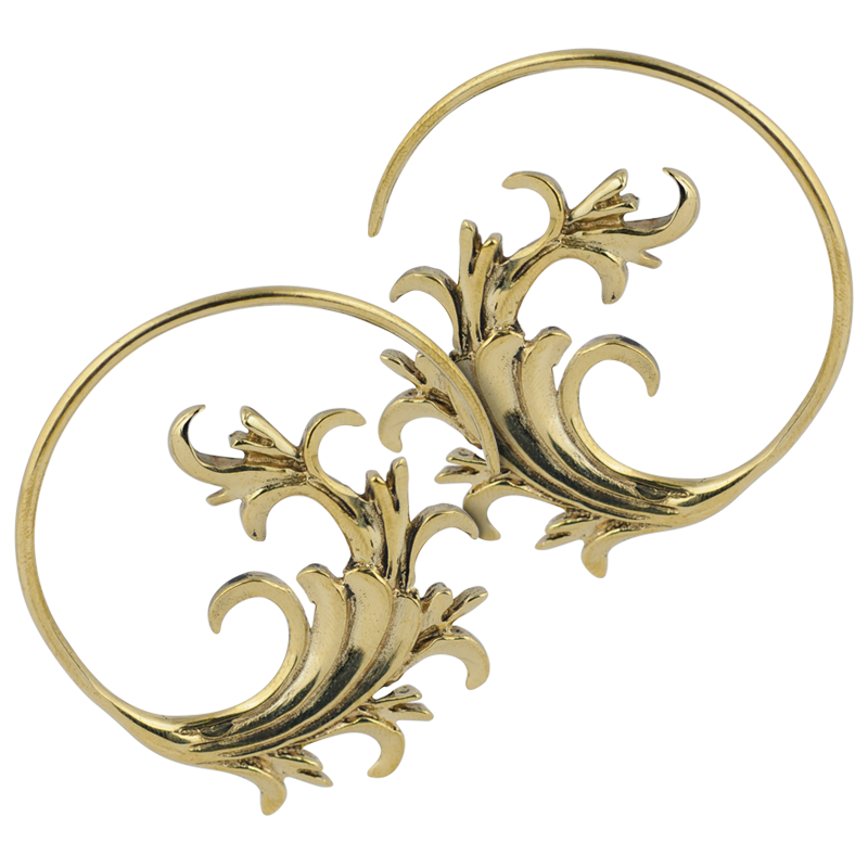 Yellow Brass Japanese Spiral Earrings (Price for Pair) Orecchio