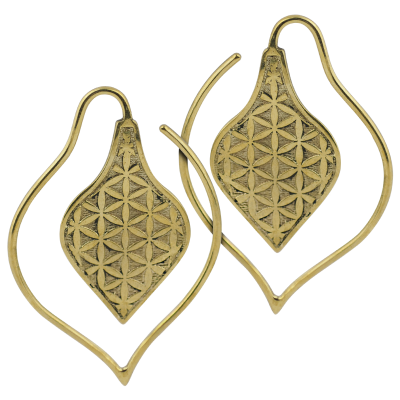 Yellow Brass Leaf Spiral Earrings (Price for Pair) Orecchio