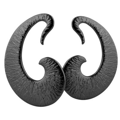 Hammered Black Brass Tribal Earrings (Price for Pair) Orecchio
