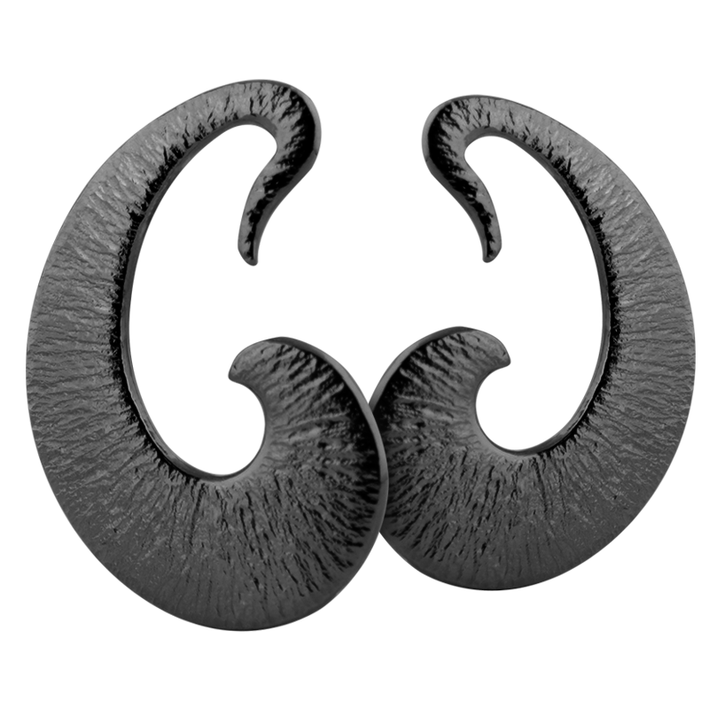 Hammered Black Brass Tribal Earrings (Price for Pair) Orecchio