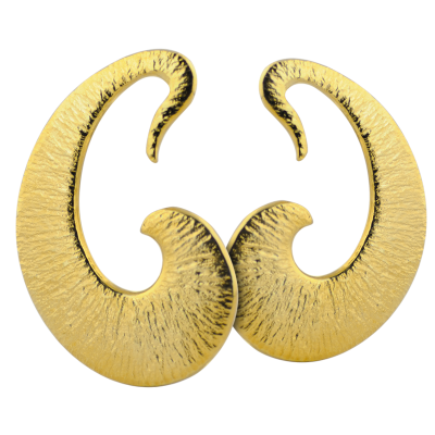 Hammered Yellow Brass Tribal Earrings (Price for Pair) Orecchio