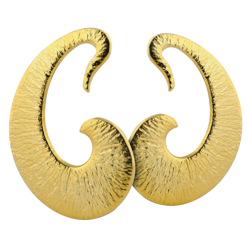 Hammered Yellow Brass Tribal Earrings (Price for Pair) Orecchio
