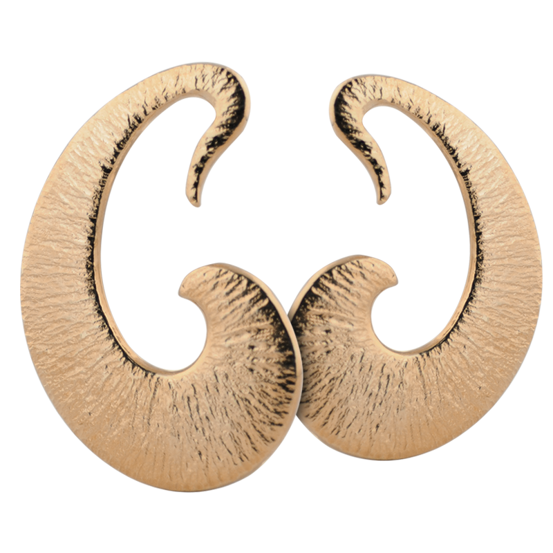 Hammered Rose Brass Tribal Earrings (Price for Pair) Orecchio