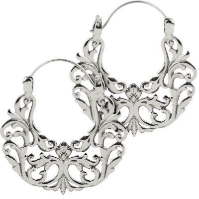 White Brass Gyspy Earrings (Price for Pair) Orecchio