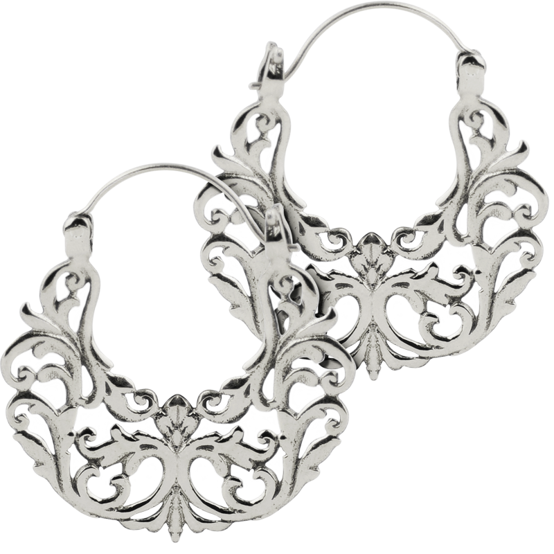 White Brass Gyspy Earrings (Price for Pair) Orecchio