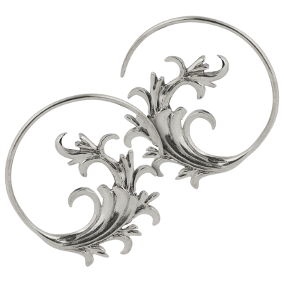 White Brass Japanese Spiral Earrings (Price for Pair) Orecchio