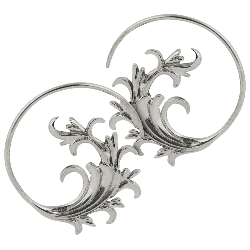 White Brass Japanese Spiral Earrings (Price for Pair) Orecchio