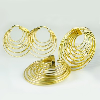 Brass Spiral Hand Made Earrings (Price for Pair) Orecchio