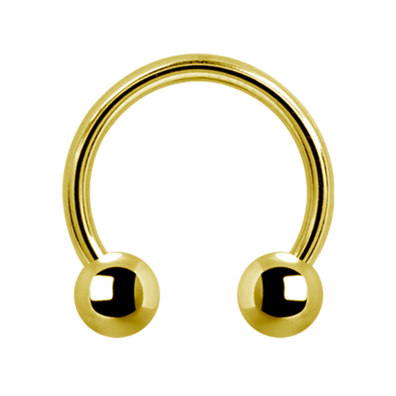 Gold Pvd Steel Micro Circular Barbell Orecchio