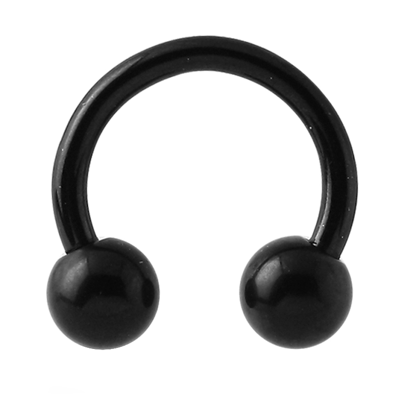 Black Steel Circular Barbell Orecchio