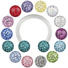 Bioplast® - Transparent Circular Barbell with Crystal Balls