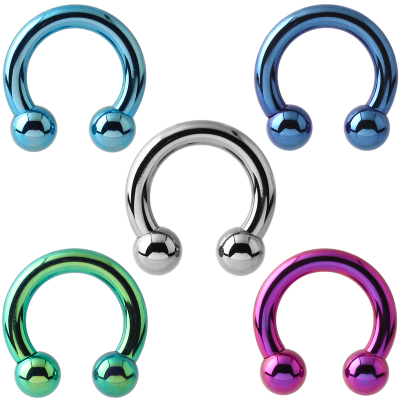Anodized Titanium Circular Barbell Orecchio