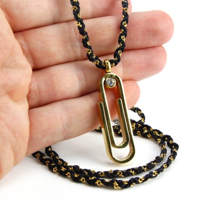 Long Necklace with Paper Clip Collane e Pendenti
