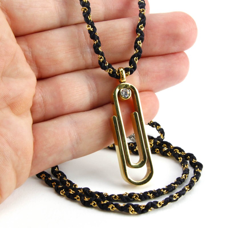 Long Necklace with Paper Clip Collane e Pendenti