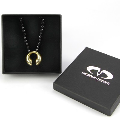 Onyx Necklace with Brass Element Collane e Pendenti