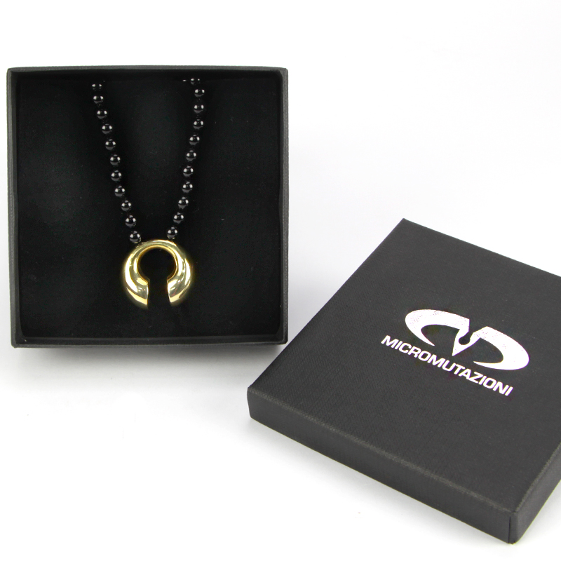 Onyx Necklace with Brass Element Collane e Pendenti