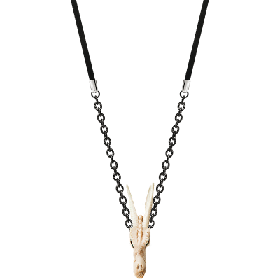 Necklace with Bone and Swarovski Crystal Necklaces & Pendants