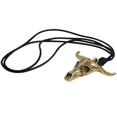 Necklace with Brass Bull Skull Pendant Collane e Pendenti