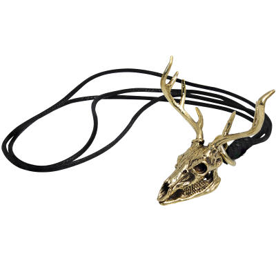 Necklace with Brass Skull Deer Pendant Collane e Pendenti