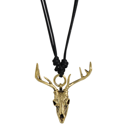 Necklace with Brass Skull Deer Pendant Collane e Pendenti