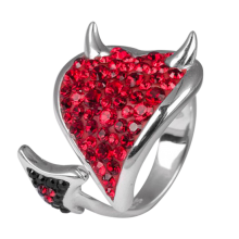 Crystal Devil Heart Ring