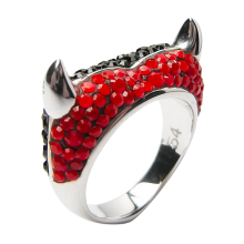 Crystal Devil Heart Ring