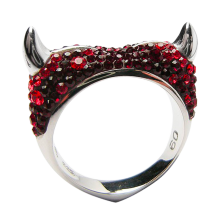 Crystal Devil Heart Ring