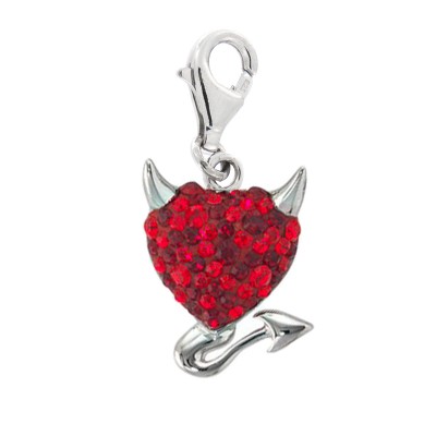 Crystal Devil Heart Charm Charms