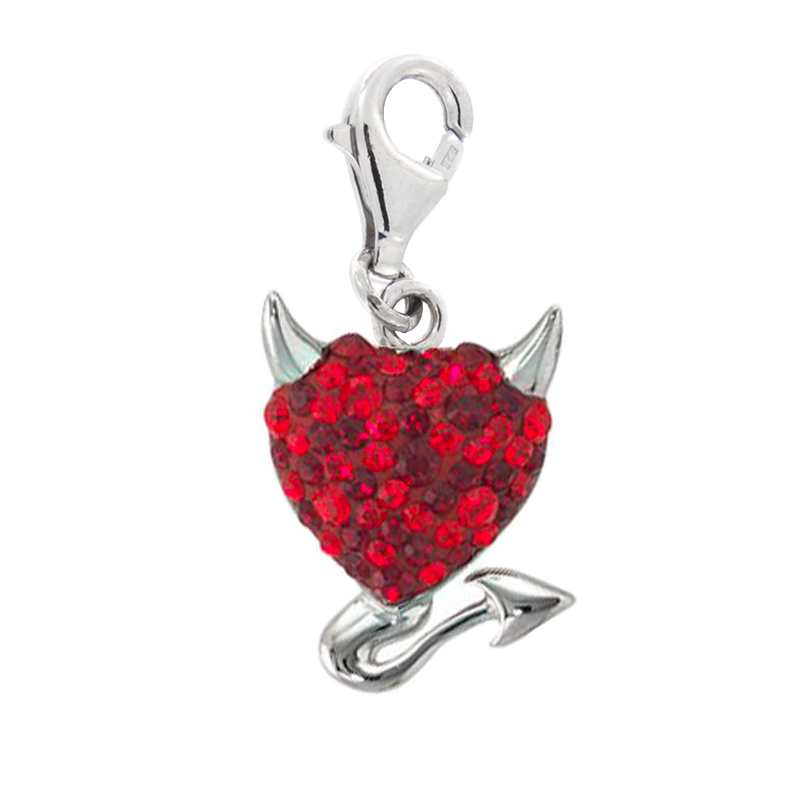 Crystal Devil Heart Charm Charms