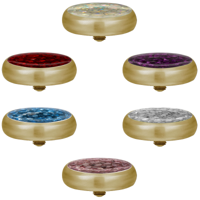 Microdermal Crystal Disc Gold PVD Sfere e Componenti