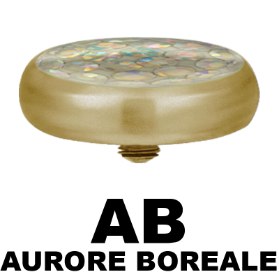 Microdermal Crystal Disc Gold PVD Sfere e Componenti
