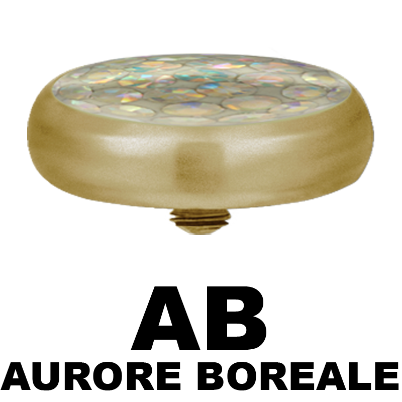 Microdermal Crystal Disc Gold PVD Sfere e Componenti