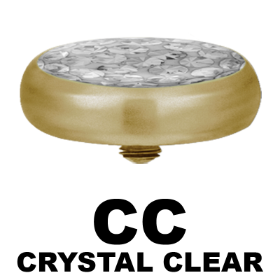 Microdermal Crystal Disc Gold PVD Sfere e Componenti