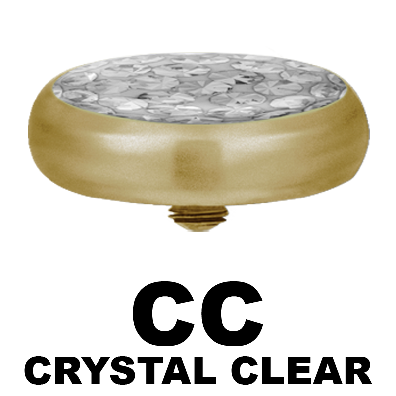 Microdermal Crystal Disc Gold PVD Sfere e Componenti