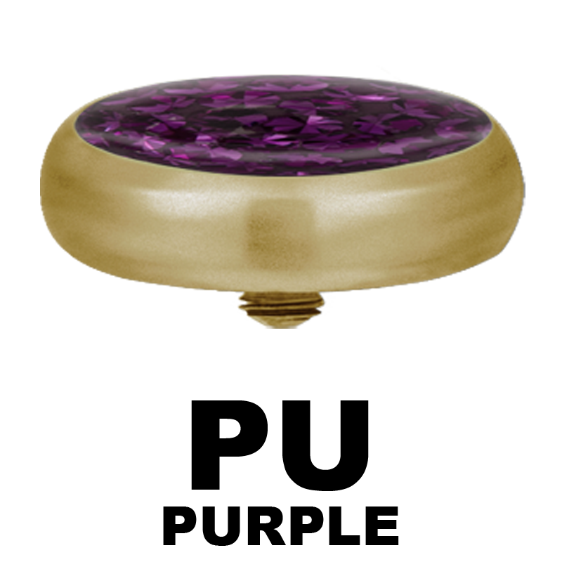 Microdermal Crystal Disc Gold PVD Sfere e Componenti