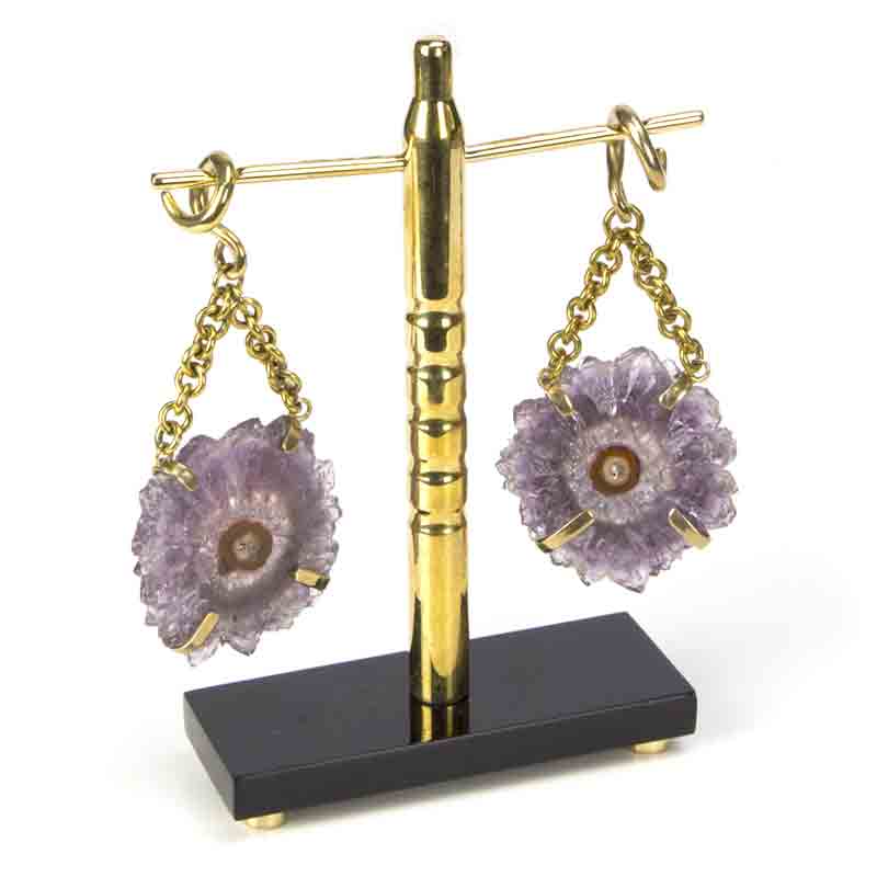 Gold PVD Steel and Acrylic Earrings Display Espositori gioielleria