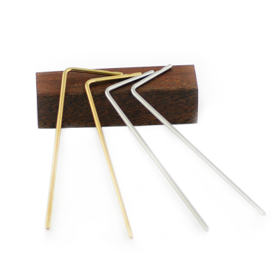 Steel and Brass Earrings Display with Azobè Wood Base Espositori gioielleria