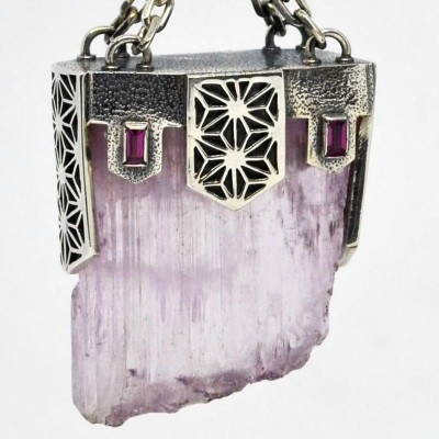 Kunzite and Pink Tourmaline Silver Pendants (price for pair) Nuovi prodotti