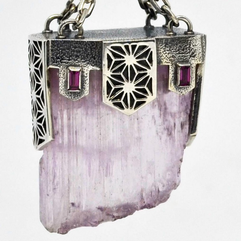 Kunzite and Pink Tourmaline Silver Pendants (price for pair) Nuovi prodotti