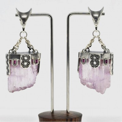 Kunzite and Pink Tourmaline Silver Pendants (price for pair) Nuovi prodotti