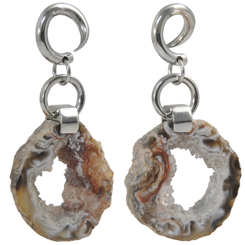 Agate Geode Pendants (price for pair) Orecchio