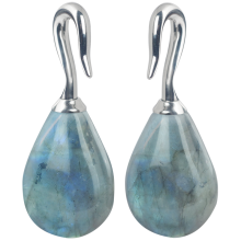 Labradorite Drop with Steel Hook (Price for Pair)
