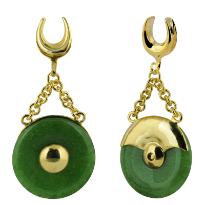 Donuts Jade Pendant Weights with 45mm Jade Stone (Price for Pair) Orecchio
