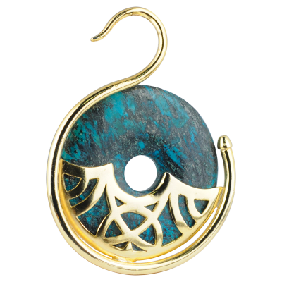 Swan Brass Weights Pendant with Blue Imperial Jasper Stone (Price for Pair) Orecchio