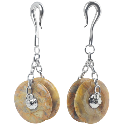 Crazy Lace Agate Rollerblade Stone Weights (price for pair) Orecchio