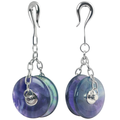 Fluorite Rollerblade Stone Weights (price for pair) Ear
