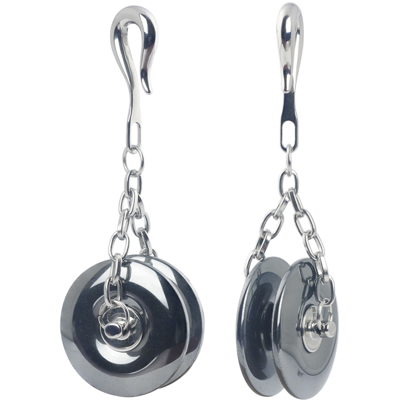 Hematite Rollerblade Stone Weights (price for pair) Ear