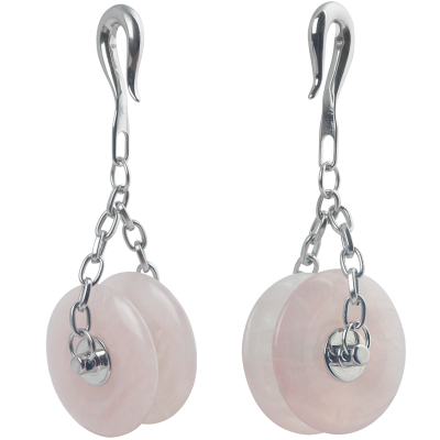 Rose Quartz Rollerblade Stone Weights (price for pair) Orecchio
