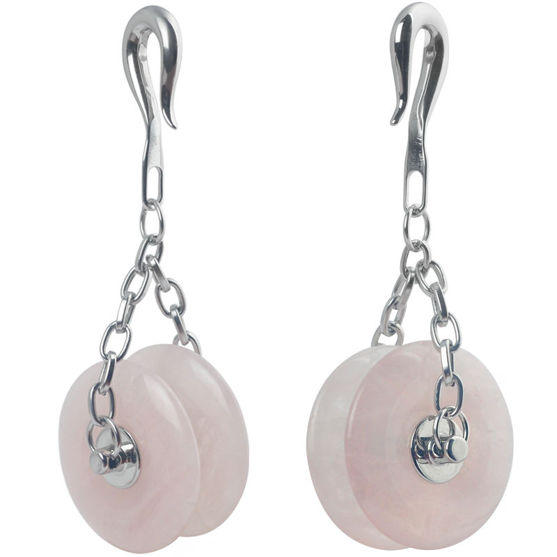 Rose Quartz Rollerblade Stone Weights (price for pair) Orecchio